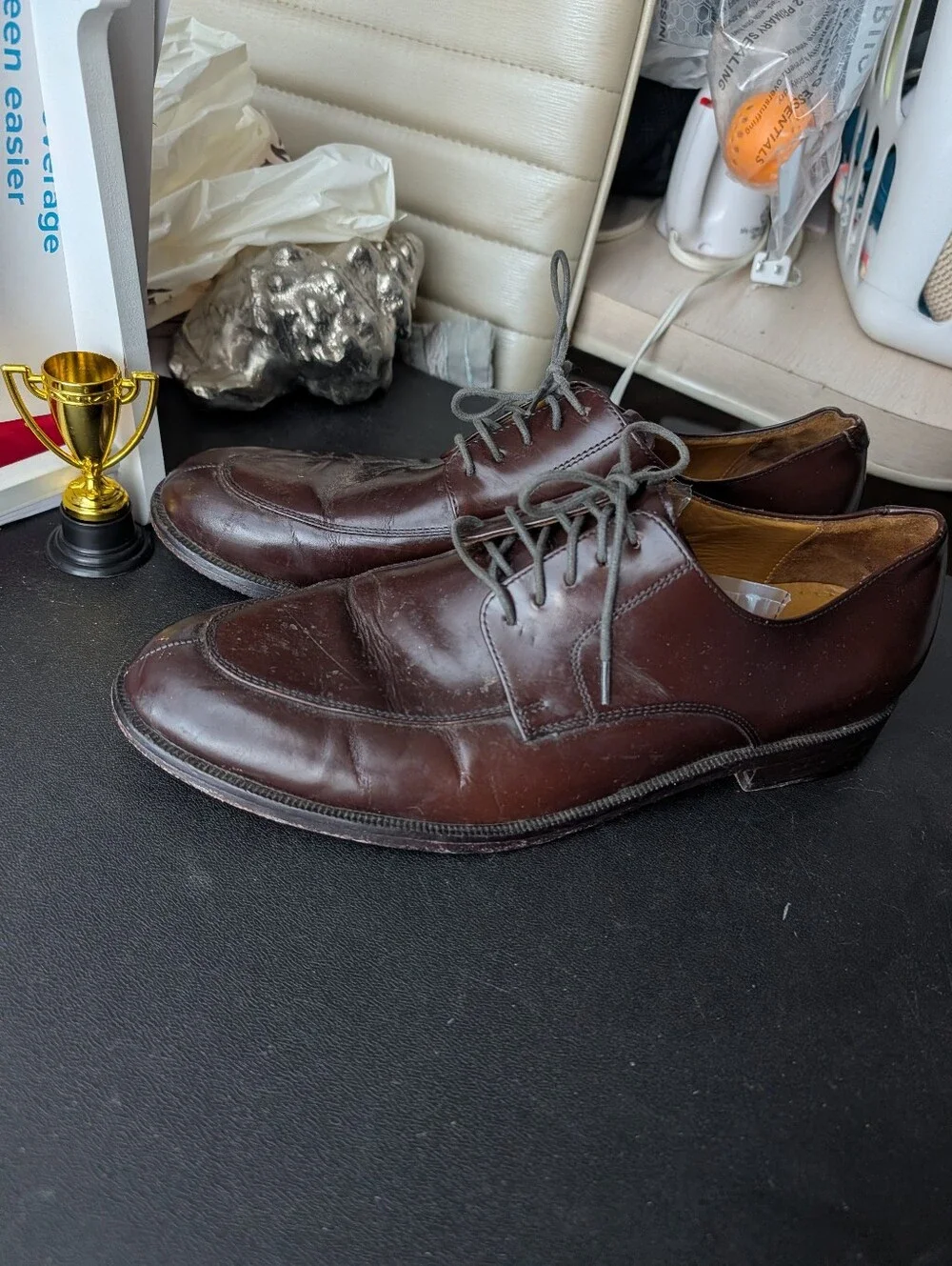 Cole Haan Dark Brown Leather Lace-Up Oxfords